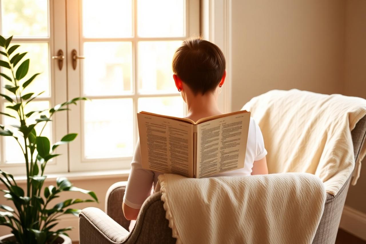 A person reading Scripture by a bright window